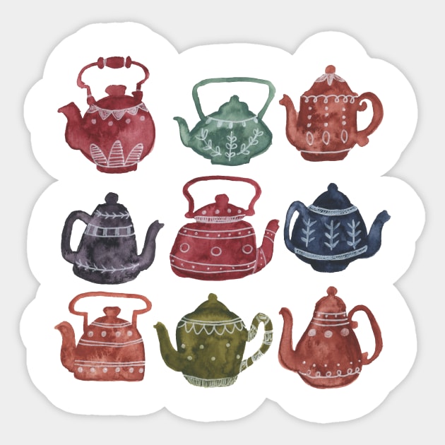 Teapots Sticker by EmilyRCarrier